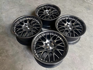 Cerchi in Lega Grigio Scuro Stile Retrò 5x120 17 Pollici per <span class=keywords><strong>Alfa</strong></span> <span class=keywords><strong>Romeo</strong></span> 155 156 GTV Fiat Coupé BMW E30 Classico Tuning Leggero - Product Image 4