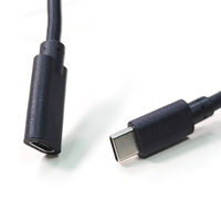 Câble d'extension USB-C vers Type-C noir de haute qualité, 1 m, avec blindage en nylon tressé et charge rapide 3A pour téléphone portable et ordinateur