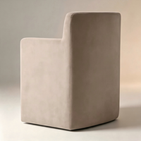 Chaises de salle à manger modernes en bois avec coussin, fauteuils de salle à manger confortables en tissu à accoudoirs peu encombrants pour les acheteurs de restaurants