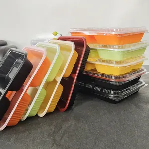 Eco-Friendly PP Plastic Storage Boxes Microwave Refrigerated 3 Compartment Food Disposable Bento Container Lunch Box