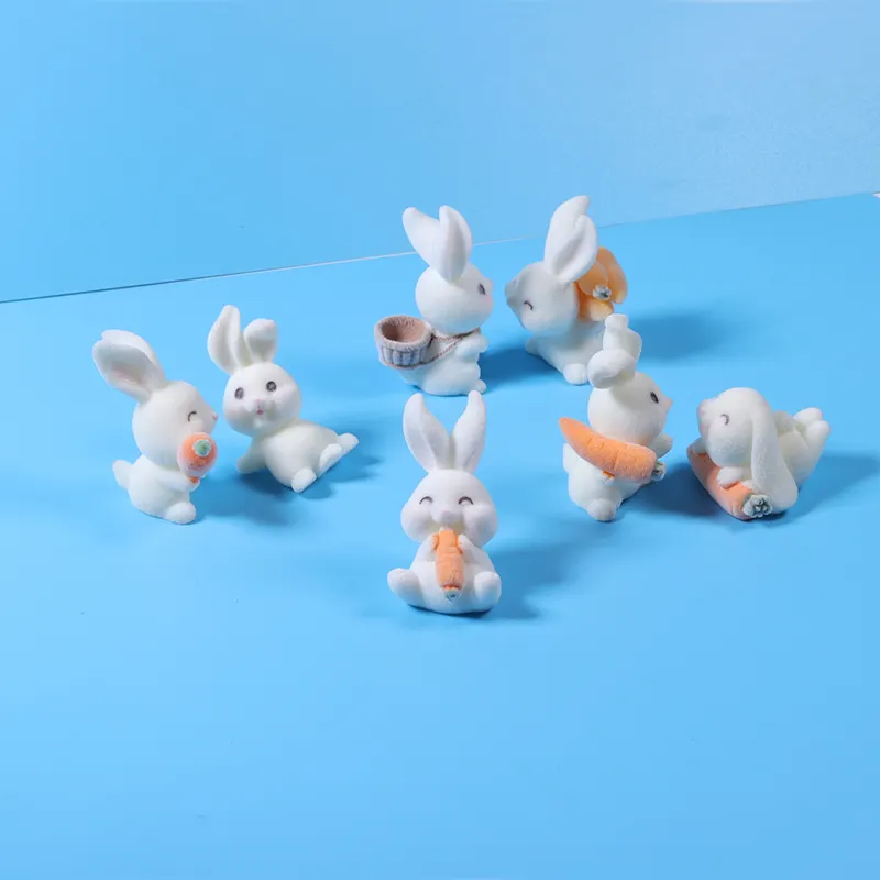 DIY craft manual training parts for kids Music box decoration ice cream slim charms small Upright 3D resin rabbit