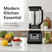 1500W Pengolah Makanan Bayi Elektrik dengan Tombol Tekan, Blender Smoothie, Wadah Stainless Steel 2L, 3 Kecepatan, untuk Rumah Tangga dan Hotel