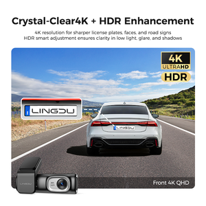 LINGDU D600 4K+1080P HDR Dual Lens Dash Cam 0.96 Inch Display <strong>Built</strong>-<strong>in</strong> GPS WiFi Recording <strong>Dvr</strong> Recorder Dash <strong>Camera</strong> - Product Image 2