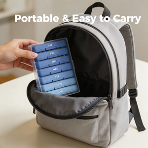 Boîte à pilules hebdomadaire portable de voyage à 7 compartiments avec couvercle rabattable, organisateur de pilules en gros avec tiroir dégradé - Product Image 4