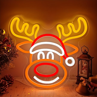 Enseigne néon personnalisée en usine, motifs Père Noël, Élan, Biscuit de Gingembre, Décoration murale LED de Noël pour intérieur et extérieur, Fourniture en gros pour Noël