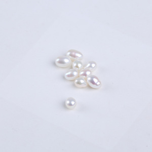 ไข่มุกจูจี้ธรรมชาติ รูปทรงข้าว 3*4 มม. ไข่มุก AK สีขาวและสีชมพู แบบเม็ด ไม่มีรู สำหรับทำสร้อยคอ DIY - Product Image 2
