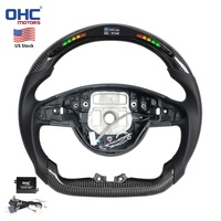 Volant en fibre de carbone véritable avec LED pour Mercedes-Benz Cla 250 W205 W213 Gls Classe C 2016+ (sans chauffage ni vibration) - En stock aux États-Unis