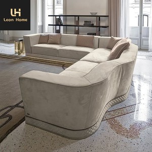 Set di Divani Singoli in Pelle Grigia Stile Ottomano di Lusso, Design Personalizzato per Villa, <span class=keywords><strong>Arredamento</strong></span> Moderno <span class=keywords><strong>Arabo</strong></span> Majlis - Product Image 2