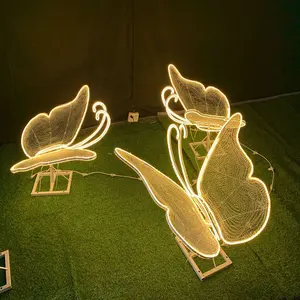 Newish – lumières led 3D de modélisation d'animaux papillon, éclairage imperméable d'extérieur, lumières de paysage de pelouse