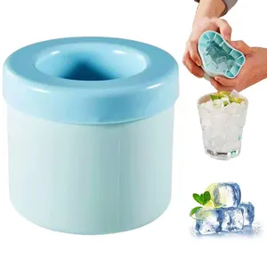 Press-Type Easy-Release Ice Cup 3D Ice Cubes Maker Cylinder Silicone Ice Cube Mold