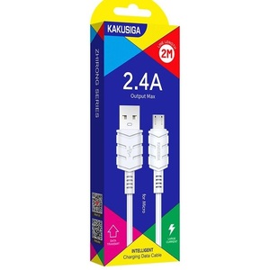 Cable de Sincronización y Carga Micro USB Kakusiga de 2m 2.4a Blanco - Product Image 3