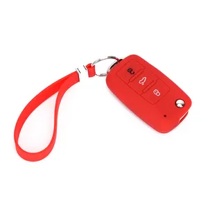 Custom Silicone Car Key Cover Holder Rubber Key Ring Bracelet Wristlet 3D Mini Keychain For Cars