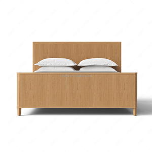 Letto FERLY dal Design Moderno in Rovere Massiccio di Alta Qualità con Pannello Scanalato e Pediera, Arredamento Camera da Letto, Personalizzazione OEM ODM Accettata - Product Image 4
