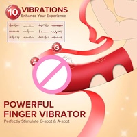 Multifunktions-Fingervibrator Wiederaufladbar IPX7 Wasserdicht Silikon-Dildo G-Punkt Klitoris-Stimulator 10 Geschwindigkeiten Sexspielzeug für Männer