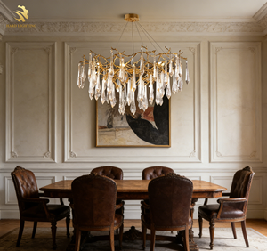 Lampadario a Sospensione di Lusso Italiano con Rami Dorati per Soggiorno, Stile Artistico Decorativo Romantico Francese, Lampadario LED - Product Image 2