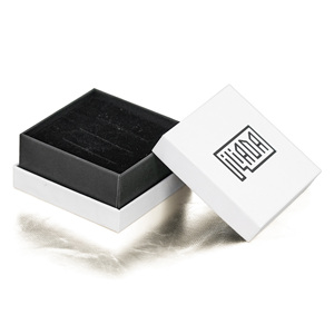 Boîte d'emballage en carton rigide noir de luxe personnalisée en gros avec logo sur le couvercle et la base pour bijoux - Product Image 2