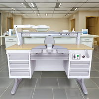 Poste de travail moderne en métal et acier pour laboratoire dentaire, bureau de technicien, décoration hospitalière, bancs de travail de laboratoire pour université