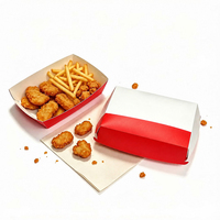 Boîte alimentaire pliante personnalisée en papier, résistante à la graisse, pour emballage à emporter, idéale pour les plats combinés de poulet frit et la livraison.