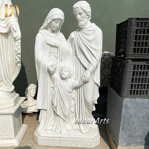 Statue de la Sainte Famille en marbre blanc naturel sculptée à la main grandeur nature pour la décoration de l'église et du <span class=keywords><strong>jardin</strong></span> - Product Image 6