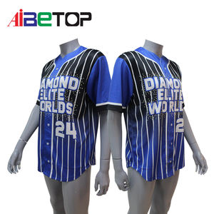Camisa de béisbol sublimada personalizada Uniforme azul y negro Personalización Botón juvenil Uniforme de béisbol Diseño libre - Product Image 4