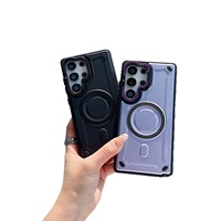 Housse de protection magnétique invisible d'armure d'or de luxe transfrontalière pour Samsung S25Ultra S24Plus pour Amazon A56
