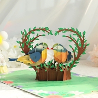 Carte de découpe laser oiseau d'amour créatif pour la Saint-Valentin Carte cadeau de gratitude