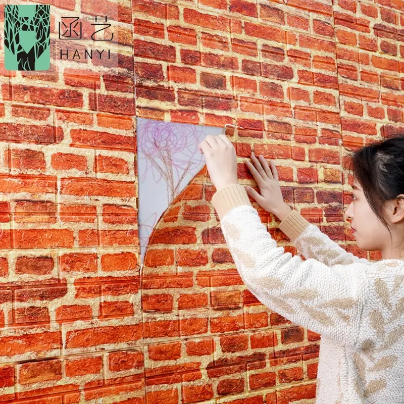 Behang/Muur Coating Kleur Behang Zelfklevende Decoratieve Wandtegel Sticker 3D Wandpaneel