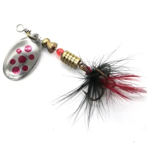 Señuelo giratorio en línea LUSHAZER con pluma y hoja metálica, anzuelo triple, 4g 5g, para pesca de <span class=keywords><strong>trucha</strong></span>, lubina y lucio en agua dulce y río - Product Image 3