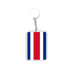 Llaveros y Colgantes Ligeros de Acrílico con Impresión UV, Llaveros con Banderas de Costa Rica, Regalos de Recuerdo de Varios Países para Fans - Product Image 1