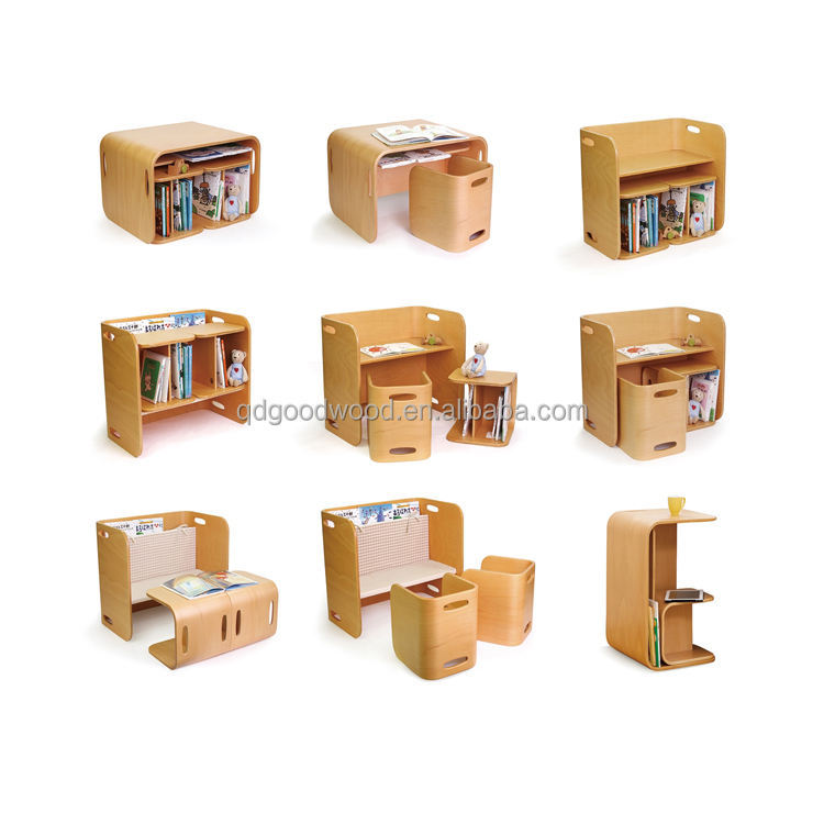 Kids Children's School Desk and Chair Portable Adjustable Bentwood High Quality Table
