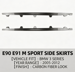ชุดแต่งสเกิร์ตข้าง ABS สีดำเงา สำหรับ BMW ซีรีส์ 3 E90 ปี 2005-2012 ขายส่ง - Product Image 4