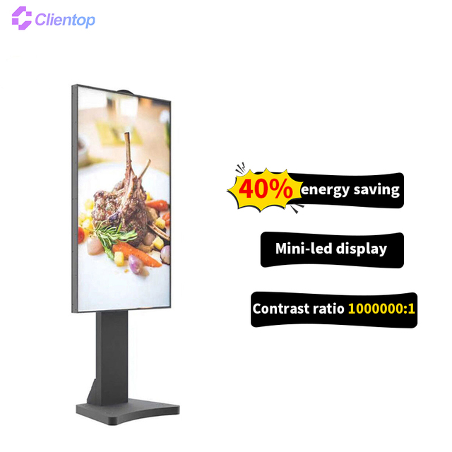 Brand New 86 Inch Standing Bracket Mini LED Local Dimming 880 Zone Backlight Lcd Digital Signage 40% Energy Saving Video Display