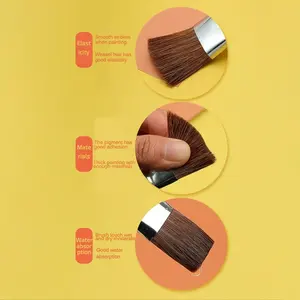 Lot de 6 pinceaux de peinture à l'huile pour artistes, poils de marmotte, pour peinture à l'eau, acrylique, dessin, fournitures d'art, dédiés à la peinture - Product Image 3