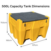 Réservoir de transfert d'essence et de diesel portable en plastique PE 12V 24V 500L avec débitmètre préréglé et filtre à carburant