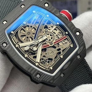 Montre mécanique pour homme de luxe ultra-fine 7,8 mm, design squelette en fibre de carbone, mouvement automatique, montre-bracelet tendance - Product Image 2