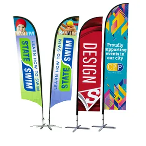 Outdoor Printed Promotional Business Event usage Advertising teardrop Feather flying banner Beach Flag