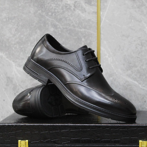 2025 Original cuero de lujo con cordones puntiagudos zapatos de boda formales de negocios transpirables ligeros antideslizantes para hombres - Product Image 4