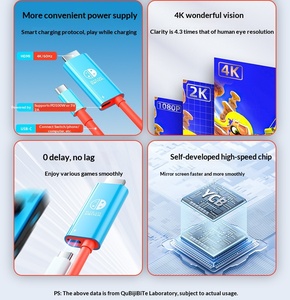 Câble Type-C <span class=keywords><strong>vers</strong></span> Type-C mâle-mâle 4K60HZ pour écran partagé, compatible avec les jeux mobiles, Switch2, ordinateur portable, écran HD - Product Image 6