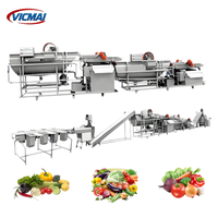 Ligne de production commerciale entièrement automatique pour le lavage, la découpe et l'essorage des salades de légumes, spécialement conçue pour le chou