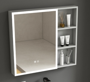 Muebles de <span class=keywords><strong>Baño</strong></span> de Diseño Moderno con <span class=keywords><strong>Espejo</strong></span> LED Resistente al Agua <span class=keywords><strong>y</strong></span> <span class=keywords><strong>Lavabo</strong></span> de Cerámica para Uso Doméstico - Product Image 3