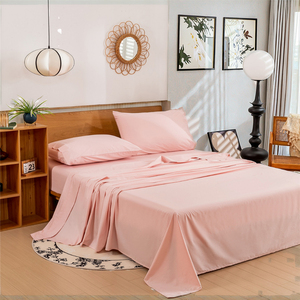 100% copripiumino personalizzato in cotone organico di qualità alberghiera Set di lenzuola 4 pezzi tessuto per massaggio piatto di bambù Color 100% naturale - Product Image 1