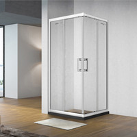 Salle de douche Carré Verre clair Cadre en aluminium Cabine de douche Vente à chaud Bon design Porte de douche