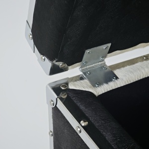 Otomana Minimalista Moderna con Cubo de Almacenamiento de Cuero Peludo, <span class=keywords><strong>Tapa</strong></span> Desmontable, Remaches Metálicos, Cuero Suave, para Apartamento, Dormitorio, Hotel - Product Image 6