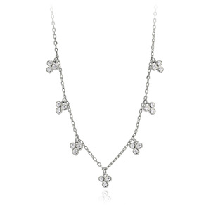Collier en argent sterling 925 plaqué or avec zircon en forme <span class=keywords><strong>de</strong></span> fleur, <span class=keywords><strong>prix</strong></span> <span class=keywords><strong>de</strong></span> gros d'usine, meilleur <span class=keywords><strong>prix</strong></span>, pour femmes - Product Image 2