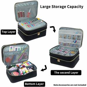 Large Sewing Supplies Organizer Double Layer Sewing Storage Organizer with Two Detachable Dividers - Product Image 4