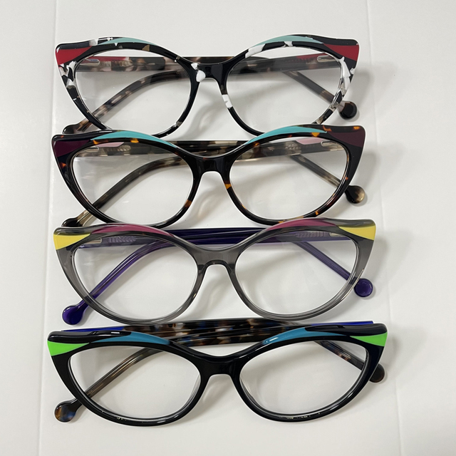 Eyeglasses Frames for Men Women Acetate Fashionable Full Rim Glass Lenses Colorful Optical Frames Cheap