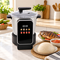 Pengolah Makanan Otomatis Electric Fufu Cooker 6L dengan Mode Pemanasan, Pencampuran, dan Pulse untuk Fufu, Nsima, Banku, dan Sup Afrika