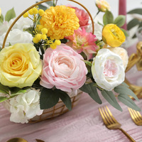 Combo de fleurs artificielles roses rose poudré pour décorations de mariage, de douche nuptiale, centres de table de fête et décoration intérieure
