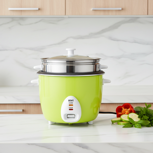 Cuiseur à riz automatique à tambour 0,6 L 350 W avec revêtement antiadhésif, commande à une touche, cuisson rapide avec cuiseur vapeur pour la cuisine, minuterie mécanique - Product Image 5
