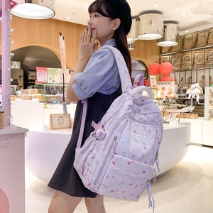 Fresh Cute Floral <b>Backpack</b> For Girls 15 Inches <b>School</b> Education Printing Pattern Interior Zipper Pocket - Product Image 4